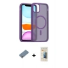 MARSİLYAN™- iPhone 11 Pro Max Kılıf Siluet Minimal Prime - Siyah 6D Mat Seramik Hayalet Nano Ekran Koruyucu + Metal Kamera Lens Koruma Cam - GS