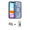 MARSİLYAN™- iPhone 11 Pro Max Kılıf Siluet Minimal Prime - Siyah 6D Mat Seramik Hayalet Nano Ekran Koruyucu + Rainbow Kamera Lens Koruma Cam - GD