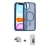 MARSİLYAN™- iPhone 11 Pro Max Kılıf Siluet Minimal Prime - Siyah 6D Mat Seramik Hayalet Nano Ekran Koruyucu + Pers Alüminyum Kamera Lens - YL