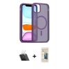 MARSİLYAN™- iPhone 11 Pro Max Kılıf Siluet Minimal Prime - Siyah 6D Mat Seramik Hayalet Nano Ekran Koruyucu + Kamera Lens Koruma Cam - SF