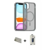 MARSİLYAN™- iPhone 11 Pro Max Kılıf Siluet Minimal Prime - Siyah Bilvis Hayalet Cam Ekran Koruyucu + Rainbow Kamera Lens Koruma Cam - GD