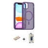 MARSİLYAN™- iPhone 11 Pro Max Kılıf Siluet Minimal Prime - Siyah Bilvis Hayalet Cam Ekran Koruyucu + Yeşil Renkli Kamera Lens Koruma Cam