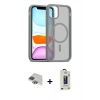 MARSİLYAN™- iPhone 11 Pro Max Kılıf Siluet Minimal Prime - Siyah Bilvis Hayalet Cam Ekran Koruyucu + Pers Alüminyum Kamera Lens - YL