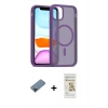 MARSİLYAN™- iPhone 11 Pro Max Kılıf Siluet Minimal Prime - Siyah Mat Seramik Nano Ekran Koruyucu + Metal Kamera Lens Koruma Cam - MI