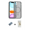 MARSİLYAN™- iPhone 11 Pro Max Kılıf Siluet Minimal Prime - Siyah Mat Seramik Nano Ekran Koruyucu + Metal Kamera Lens Koruma Cam - MI