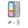 MARSİLYAN™- iPhone 11 Pro Max Kılıf Siluet Minimal Prime - Siyah Mat Seramik Nano Ekran Koruyucu + Metal Kamera Lens Koruma Cam - AKYL