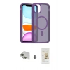 MARSİLYAN™- iPhone 11 Pro Max Kılıf Siluet Minimal Prime - Siyah Mat Seramik Nano Ekran Koruyucu + Pers Alüminyum Kamera Lens - YL