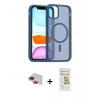 MARSİLYAN™- iPhone 11 Pro Max Kılıf Siluet Minimal Prime - Siyah Mat Seramik Nano Ekran Koruyucu + Pers Alüminyum Kamera Lens - KI