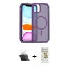 MARSİLYAN™- iPhone 11 Pro Max Kılıf Siluet Minimal Prime - Siyah Mat Seramik Nano Ekran Koruyucu + Şeffaf Kamera Lens Koruma Cam
