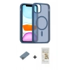 MARSİLYAN™- iPhone 11 Pro Max Kılıf Siluet Minimal Prime - Siyah Mat Seramik Nano Ekran Koruyucu + Shine Kamera Lens Koruma Cam - GS