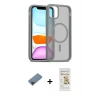 MARSİLYAN™- iPhone 11 Pro Max Kılıf Siluet Minimal Prime - Siyah Mat Seramik Nano Ekran Koruyucu + Metal Kamera Lens Koruma Cam - SH