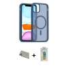 MARSİLYAN™- iPhone 11 Pro Max Kılıf Siluet Minimal Prime - Siyah Polymer Nano Ekran Koruyucu + Rainbow Kamera Lens Koruma Cam - GD