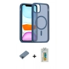 MARSİLYAN™- iPhone 11 Pro Max Kılıf Siluet Minimal Prime - Siyah Polymer Nano Ekran Koruyucu + Metal Kamera Lens Koruma Cam - MI