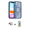 MARSİLYAN™- iPhone 11 Pro Max Kılıf Siluet Minimal Prime - Siyah Polymer Nano Ekran Koruyucu + Pers Alüminyum Kamera Lens - KI