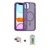 MARSİLYAN™- iPhone 11 Pro Max Kılıf Siluet Minimal Prime - Siyah Polymer Nano Ekran Koruyucu + Pers Alüminyum Kamera Lens - KI