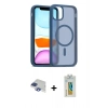 MARSİLYAN™- iPhone 11 Pro Max Kılıf Siluet Minimal Prime - Siyah Polymer Nano Ekran Koruyucu + Pers Alüminyum Kamera Lens - LT