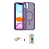 MARSİLYAN™- iPhone 11 Pro Max Kılıf Siluet Minimal Prime - Siyah Polymer Nano Ekran Koruyucu + Renkli Kamera Lens Koruma Cam - MI