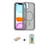 MARSİLYAN™- iPhone 11 Pro Max Kılıf Siluet Minimal Prime - Siyah Polymer Nano Ekran Koruyucu + Renkli Kamera Lens Koruma Cam - TU