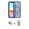 MARSİLYAN™- iPhone 11 Pro Max Kılıf Siluet Minimal Prime - Siyah Polymer Nano Ekran Koruyucu + Siyah Pers Alüminyum Kamera Lens