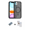 MARSİLYAN™- iPhone 11 Pro Max Kılıf Siluet Minimal Prime - Siyah Seramik Nano Ekran Koruyucu + Metal Kamera Lens Koruma Cam - GD
