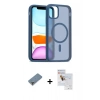 MARSİLYAN™- iPhone 11 Pro Max Kılıf Siluet Minimal Prime - Siyah Seramik Nano Ekran Koruyucu + Metal Kamera Lens Koruma Cam - GD