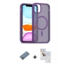MARSİLYAN™- iPhone 11 Pro Max Kılıf Siluet Minimal Prime - Siyah Seramik Nano Ekran Koruyucu + Metal Kamera Lens Koruma Cam - GD