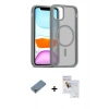 MARSİLYAN™- iPhone 11 Pro Max Kılıf Siluet Minimal Prime - Siyah Seramik Nano Ekran Koruyucu + Metal Kamera Lens Koruma Cam - GD