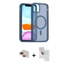 MARSİLYAN™- iPhone 11 Pro Max Kılıf Siluet Minimal Prime - Siyah Seramik Nano Ekran Koruyucu + Pers Alüminyum Kamera Lens - KI