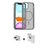 MARSİLYAN™- iPhone 11 Pro Max Kılıf Siluet Minimal Prime - Siyah Seramik Nano Ekran Koruyucu + Pers Alüminyum Kamera Lens - LT