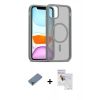 MARSİLYAN™- iPhone 11 Pro Max Kılıf Siluet Minimal Prime - Siyah Seramik Nano Ekran Koruyucu + Metal Kamera Lens Koruma Cam - MR