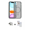 MARSİLYAN™- iPhone 11 Pro Max Kılıf Siluet Minimal Prime - Siyah Seramik Nano Ekran Koruyucu + Pers Alüminyum Kamera Lens - YL