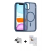 MARSİLYAN™- iPhone 11 Pro Max Kılıf Siluet Minimal Prime - Siyah Seramik Nano Ekran Koruyucu + Pers Alüminyum Kamera Lens - SH