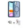 MARSİLYAN™- iPhone 11 Pro Max Kılıf Siluet Minimal Prime - Siyah Seramik Nano Ekran Koruyucu + Pers Alüminyum Kamera Lens - YL
