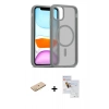MARSİLYAN™- iPhone 11 Pro Max Kılıf Siluet Minimal Prime - Siyah Seramik Nano Ekran Koruyucu + Renkli Kamera Lens Koruma Cam - SI