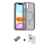 MARSİLYAN™- iPhone 11 Pro Max Kılıf Siluet Minimal Prime - Siyah Seramik Nano Ekran Koruyucu + Shine Kamera Lens Koruma Cam - GS