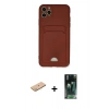 MARSİLYAN™- iPhone 11 Pro Max Kılıf Vadi Çizgi Prime - Şeffaf 360 Full Body Arka Koruyucu + Renkli Kamera Lens Koruma Cam - PE