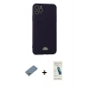 MARSİLYAN™- iPhone 11 Pro Max Kılıf Vadi Çizgi Prime - Şeffaf Pasifik Cam Ekran Koruyucu + Gümüş Shine Kamera Lens Koruma Cam
