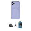 MARSİLYAN™- iPhone 11 Pro Max Kılıf Vadi Çizgi Prime - Siyah 18D Cam Ekran Koruyucu + Kamera Lens Koruma Cam - SF