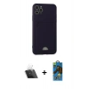 MARSİLYAN™- iPhone 11 Pro Max Kılıf Vadi Çizgi Prime - Siyah 18D Cam Ekran Koruyucu + Kamera Lens Koruma Cam - SF