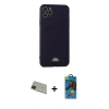 MARSİLYAN™- iPhone 11 Pro Max Kılıf Vadi Çizgi Prime - Siyah 18D Cam Ekran Koruyucu + Rainbow Kamera Lens Koruma Cam - YL