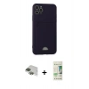 MARSİLYAN™- iPhone 11 Pro Max Kılıf Vadi Çizgi Prime - Siyah 20D Premium Cam Ekran Koruyucu + Pers Alüminyum Kamera Lens - YL