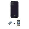 MARSİLYAN™- iPhone 11 Pro Max Kılıf Vadi Çizgi Prime - Siyah 34D Hayalet Izgaralı Cam + Metal Kamera Lens Koruma Cam - GD