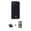 MARSİLYAN™- iPhone 11 Pro Max Kılıf Vadi Çizgi Prime - Siyah 34D Hayalet Izgaralı Cam + Kamera Lens Koruma Cam - SF