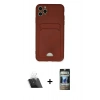 MARSİLYAN™- iPhone 11 Pro Max Kılıf Vadi Çizgi Prime - Siyah 34D Hayalet Izgaralı Cam + Kamera Lens Koruma Cam - SF