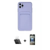 MARSİLYAN™- iPhone 11 Pro Max Kılıf Vadi Çizgi Prime - Siyah 34D Hayalet Izgaralı Cam + Kamera Lens Koruma Cam - SF