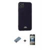 MARSİLYAN™- iPhone 11 Pro Max Kılıf Vadi Çizgi Prime - Siyah 34D Hayalet Izgaralı Cam + Metal Kamera Lens Koruma Cam - MR