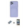 MARSİLYAN™- iPhone 11 Pro Max Kılıf Vadi Çizgi Prime - Siyah 34D Hayalet Izgaralı Cam + Metal Kamera Lens Koruma Cam - AKYL