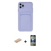 MARSİLYAN™- iPhone 11 Pro Max Kılıf Vadi Çizgi Prime - Siyah 34D Hayalet Izgaralı Cam + Renkli Kamera Lens Koruma Cam - PE