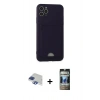 MARSİLYAN™- iPhone 11 Pro Max Kılıf Vadi Çizgi Prime - Siyah 34D Hayalet Izgaralı Cam + Pers Alüminyum Kamera Lens - LT