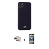 MARSİLYAN™- iPhone 11 Pro Max Kılıf Vadi Çizgi Prime - Siyah 34D Hayalet Izgaralı Cam + Pers Alüminyum Kamera Lens - KI